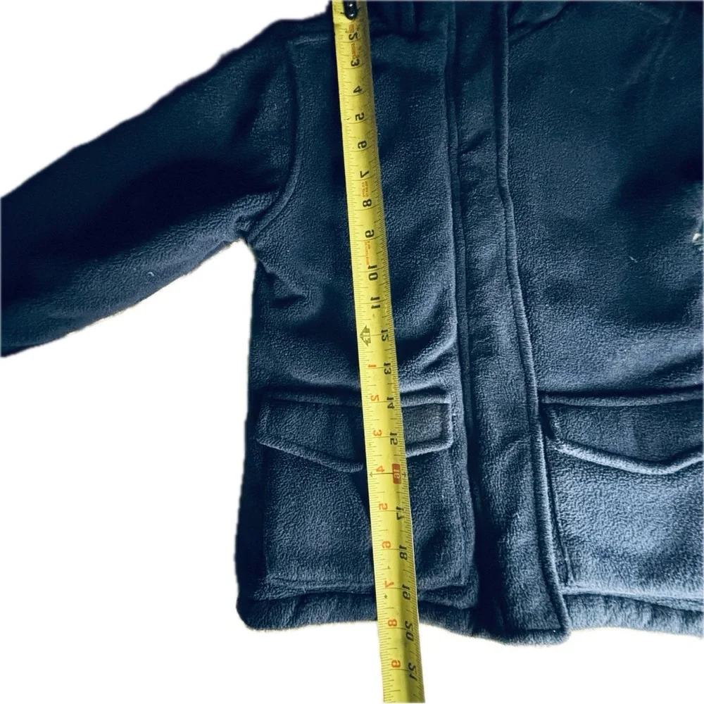 Boys Fleece Jacket Navy Blue Full Zip Hooded Warm Outerwear Winter Snow